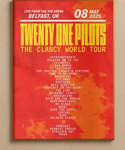 Twenty One Pilots Clancy World Tour 2025 UK Setlist Poster Print – Concert Memorabilia Wall Art