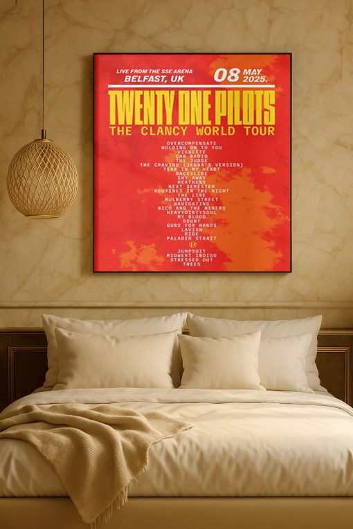 Twenty One Pilots Clancy World Tour 2025 UK Setlist Poster Print – Concert Memorabilia Wall Art