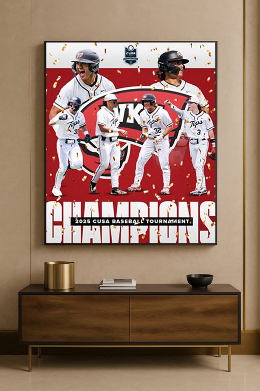 Western Kentucky Hilltoppers 2025 C-USA Baseball Champions Poster Canvas