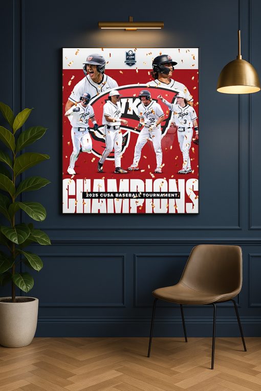 Western Kentucky Hilltoppers 2025 C-USA Baseball Champions Poster Canvas