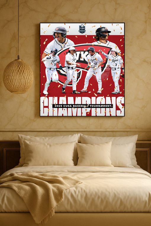 Western Kentucky Hilltoppers 2025 C-USA Baseball Champions Poster Canvas