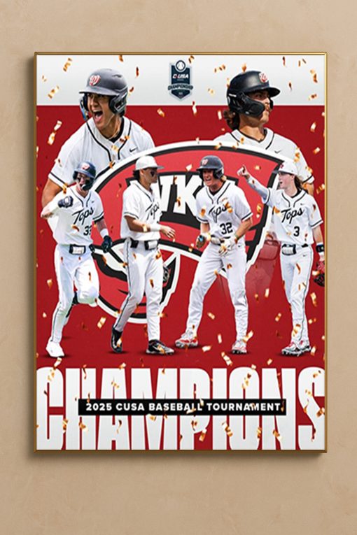 Western Kentucky Hilltoppers 2025 C-USA Baseball Champions Poster Canvas