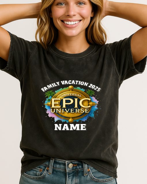 Custom Universal Epic Universe Family Vacation 2025 Shirt – Personalized Theme Park Trip Tee