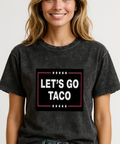 Funny “Let’s Go Taco Trump” 2D Acid Washed Shirt – Political Parody Tee