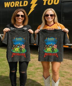 Funny Rock Mashup Shirt Spongebob And Metallica Acid Washed Concert Tee 2 - CreativeDefind.com