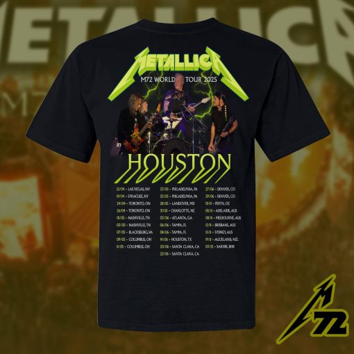 Metallica Concert Tour M72 World Tour June 14 2025 Houston NRG Stadium – Takeover Setlist T‑Shirt by Vance Kelly