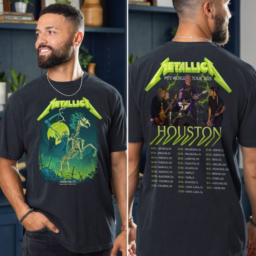 Metallica Concert Tour M72 World Tour June 14 2025 Houston NRG Stadium – Takeover Setlist T‑Shirt by Vance Kelly