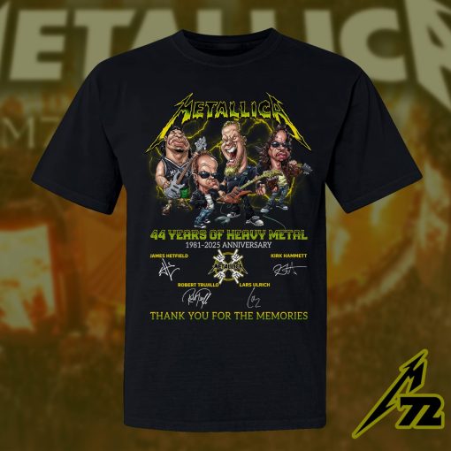 Vintage Metallica 44th Anniversary T-Shirt 1981-2025 “Thank You For The Memories” Unisex Band Tee, Rock Fan Gift