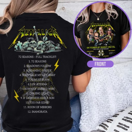 Vintage Metallica 44th Anniversary T-Shirt 1981-2025 “Thank You For The Memories” Unisex Band Tee, Rock Fan Gift